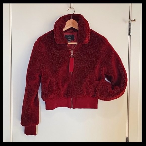 Iris Crop Sherpa Teddy bear bomber Baseball jacket - Small - Picture 13 of 13